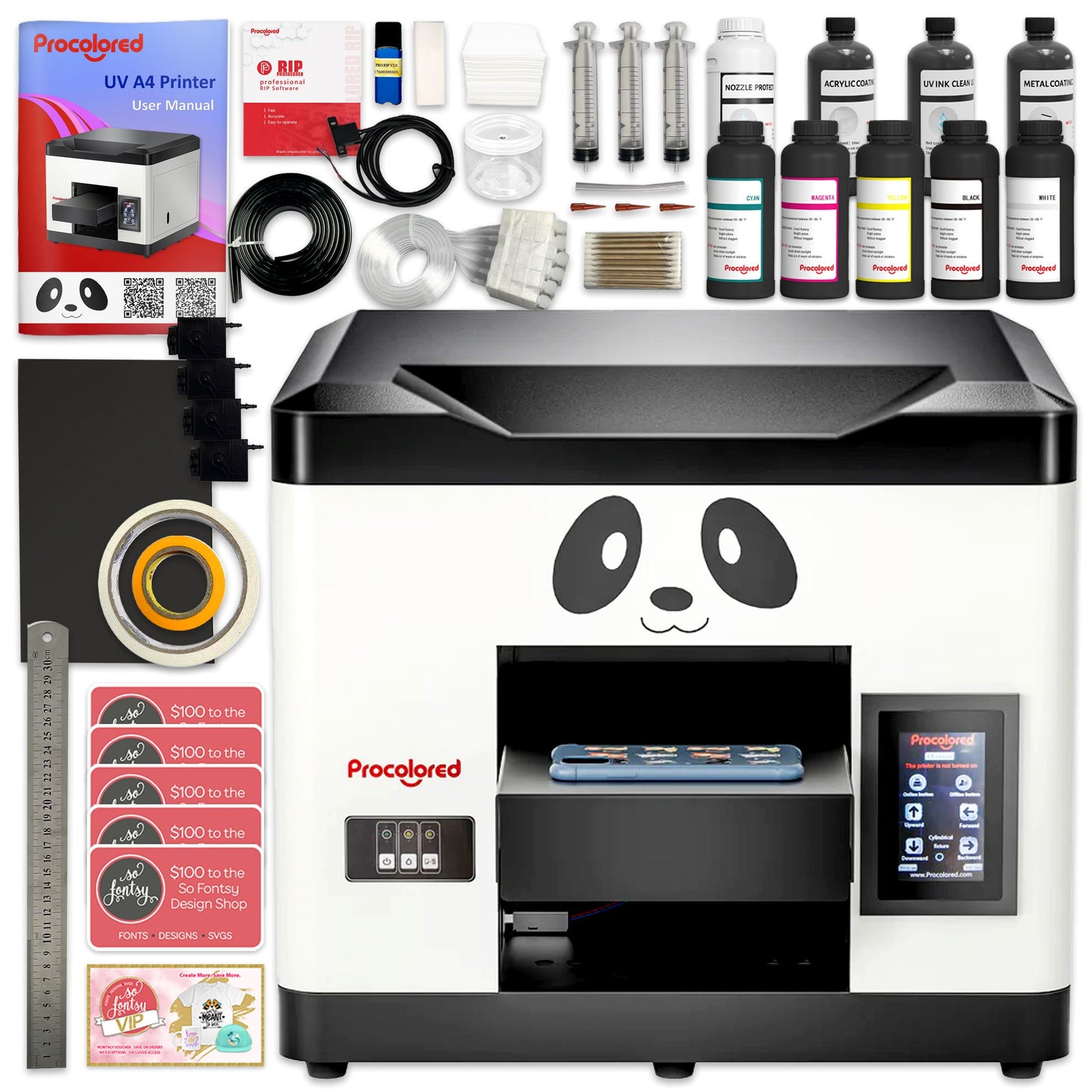 Procolored L800 A4 UV Direct to Object Printer with Cup Spinner Bundle DTF Bundles Procolored 