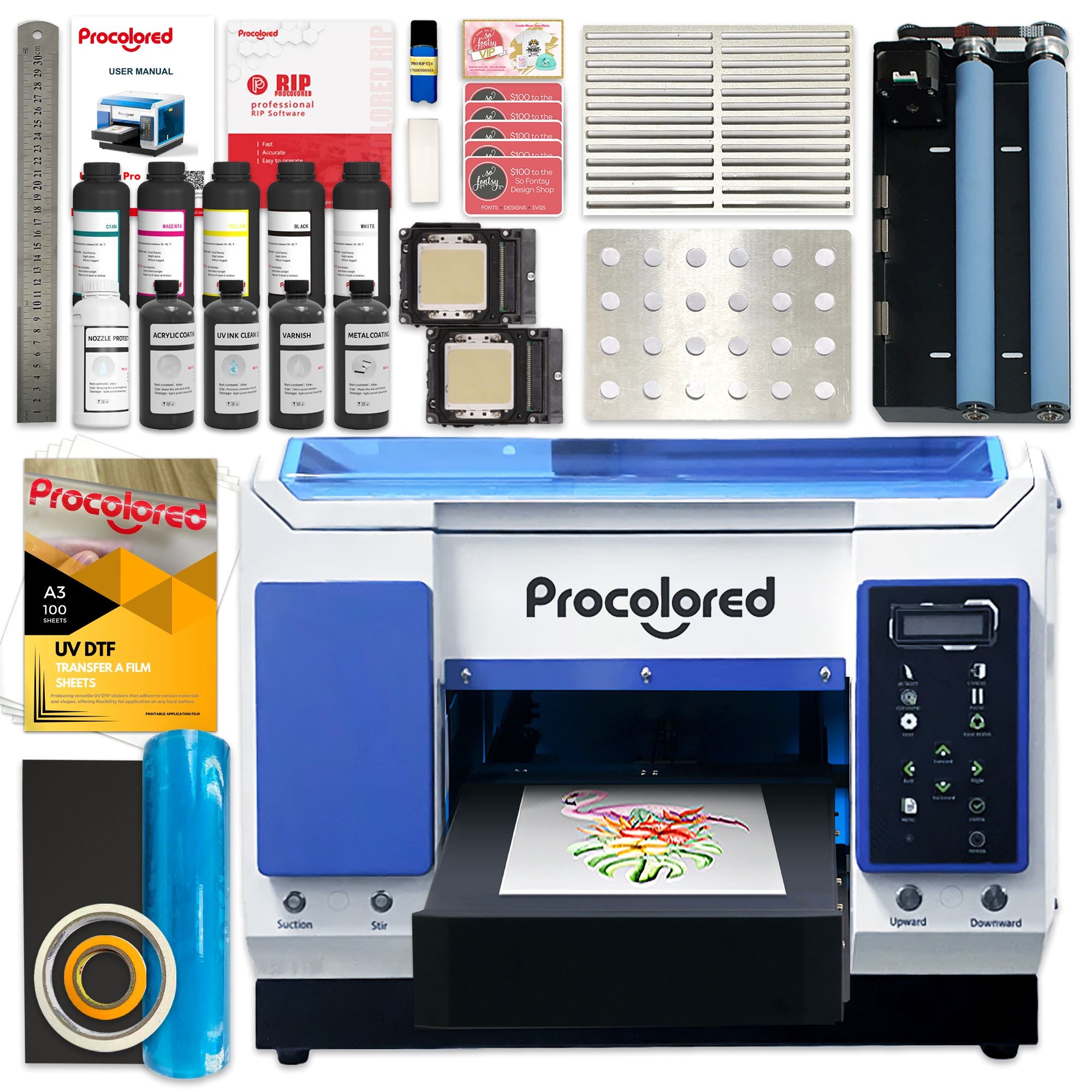 Procolored TX800 V11 PRO UV DTF & Direct to Object Dual Printer All-in-One Bundle