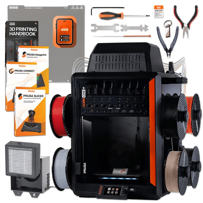 Prusa CORE One+ (Gen 2) 3D Printer with INDX 8-Toolhead Changer Without CameraWith Advanced Filtration Swing Design 3