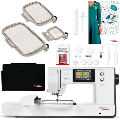 Referbrished Bernette B70 10&quot; x 6&quot; Embroidery Machine Brother Sewing Bundle Bernette 