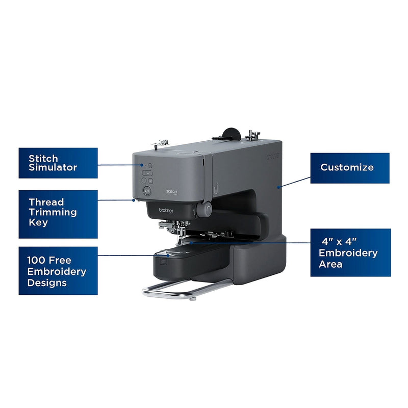 REFURBISHED Brother Skitch PP1 4" x 4" Embroidery Machine Brother Sewing Bundle Brother 