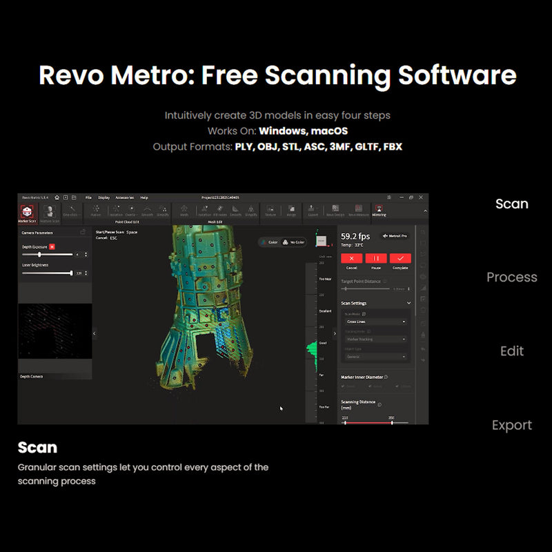 Revopoint MetroX PRO Standard Blue Laser & Full-Field Handheld 3D Scanner Revopoint 3D Scanners Revopoint 