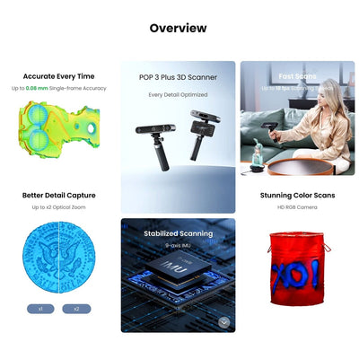 Revopoint POP 3 PLUS Handheld 3D Color Scanner Advanced Edition - Swing Design