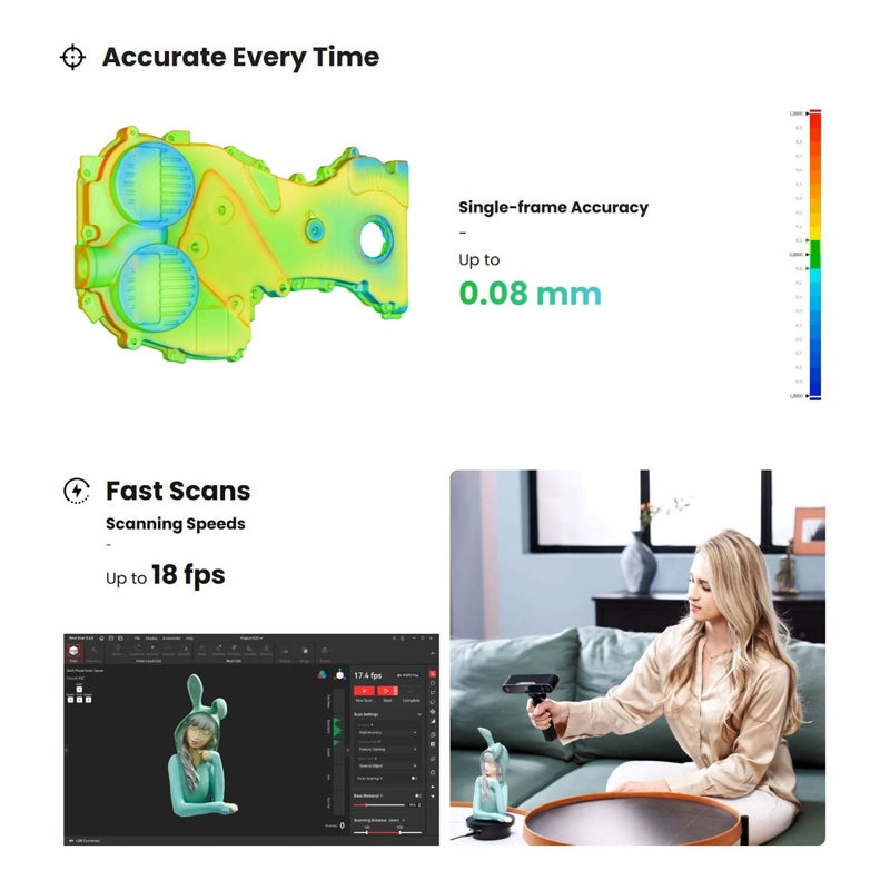 Revopoint POP 3 PLUS Handheld 3D Color Scanner Standard Edition - Swing Design
