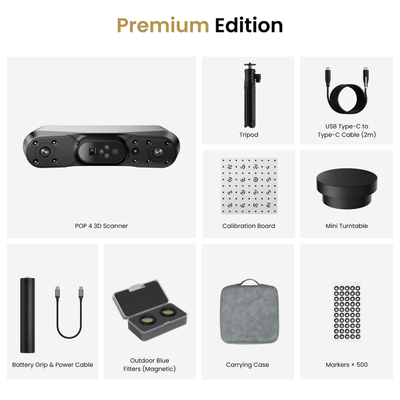 Revopoint POP 4 Premium Edition 5-in-1 Handheld Wireless 3D Scanner Add 1 Year Revo Measure Swing Design 30