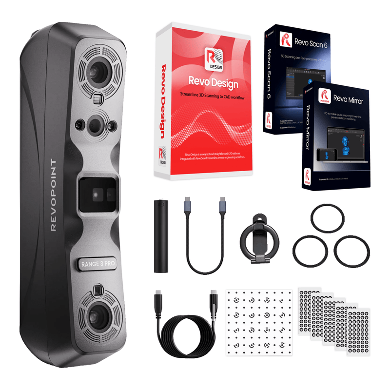 Revopoint RANGE 3 Pro Edition Wireless 3D Scanner Revo Design 1-Year License Swing Design 1