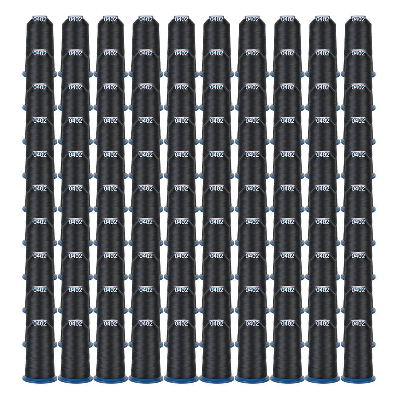Richword 4000m 108D/2 40wt Black Polyester Embroidery Thread Spools - 100pc Sewing Accessories Poolin 