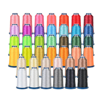 Richword 4000m 108D/2 40wt Polyester Embroidery Thread Spools - 40pc Sewing Accessories Poolin 