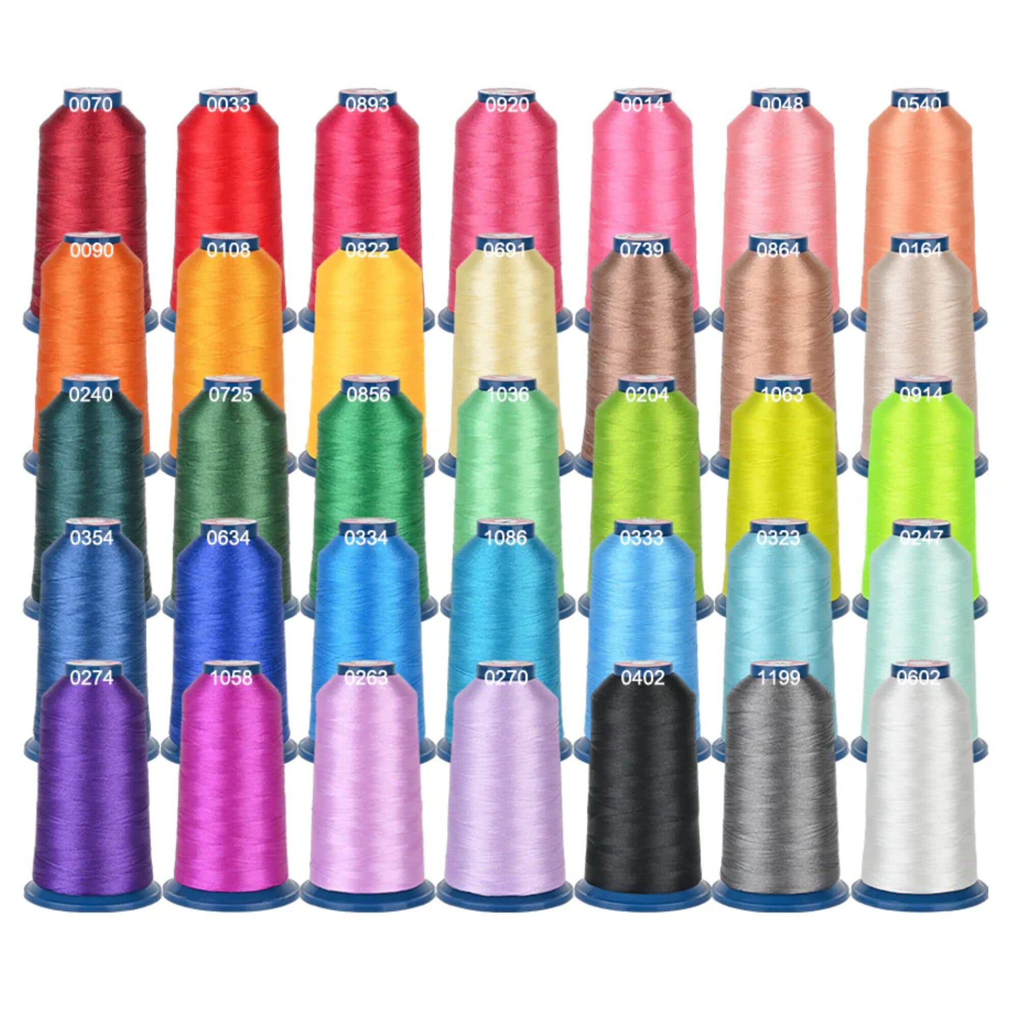 Richword 4000m Large Polyester Embroidery Thread Spools - 60pc Swing Design 
