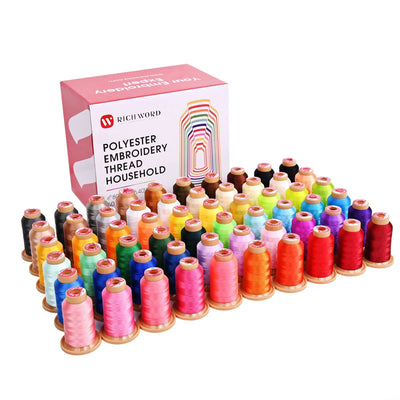 Richword 800m 40wt Polyester Embroidery Thread Spools - 60pc Sewing Accessories Poolin 