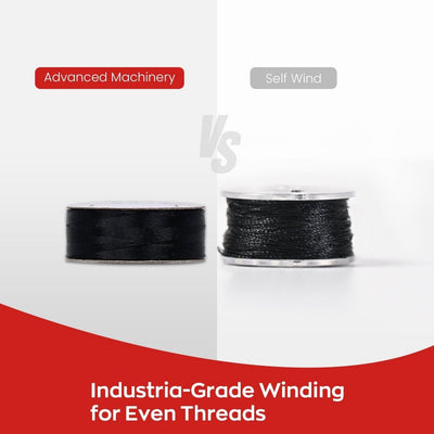Richword Type L Paper Prewound Black Embroidery Bobbins 70D/2(60WT) - 144pc - Swing Design5