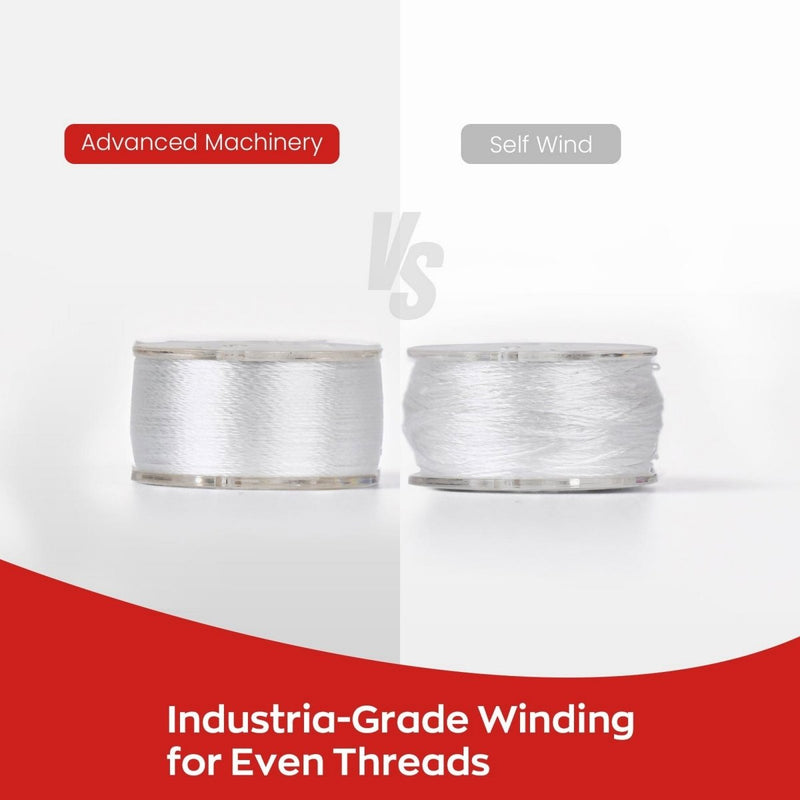 Richword Type L Plastic Prewound White Embroidery Bobbins 70D/2(60WT) - 144pc - Swing Design6
