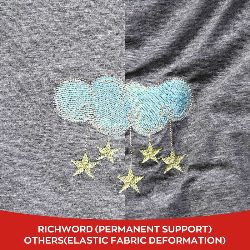 Richword Universal Cut Away Embroidery Stabilizer Backing 12in x 12in - 100 Sheets Sewing Accessories Poolin 