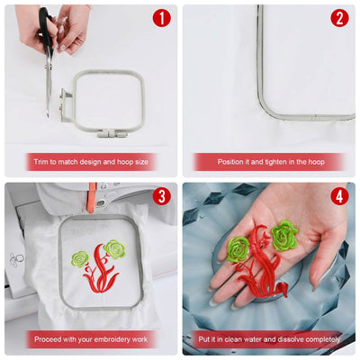 Richword Universal Wash Away Embroidery Stabilizer Backing - 12in x 25 Yards Sewing Accessories Poolin 