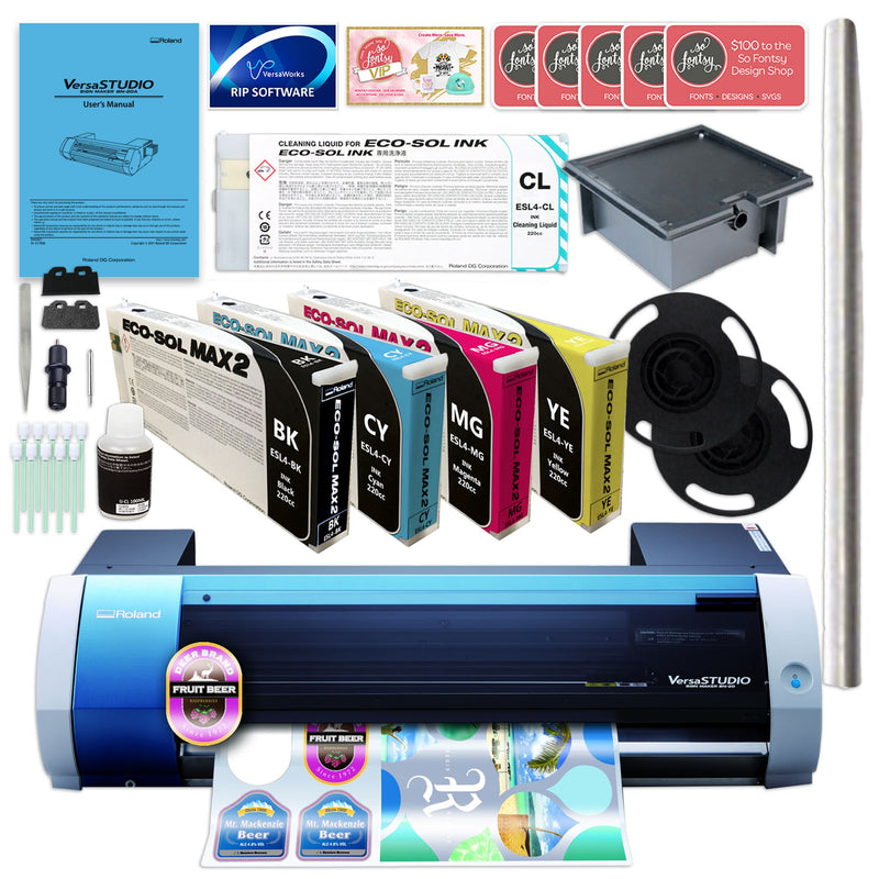 Roland BN-20A Desktop 20" Eco-Solvent Printer & Cutter w/ CMYK Inks Eco Printers Roland 