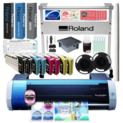 Roland BN-20A Desktop 20" Eco-Solvent Printer &amp; Cutter w/ CMYKx2, Media &amp; Stand Eco Printers Roland 