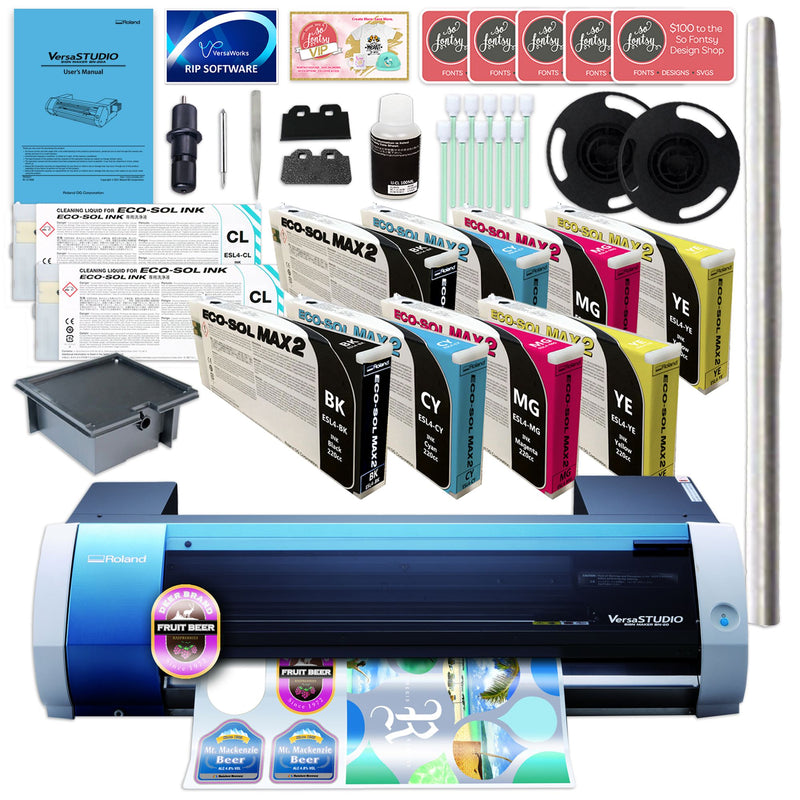 Roland BN-20A Desktop 20" Eco-Solvent Printer & Cutter w/ Double CMYK Inks Eco Printers Roland 