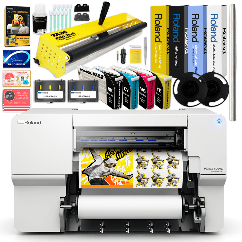 Roland BN2-20A Desktop 20" Eco-Solvent Printer & Cutter Decal Bundle - Swing Design1