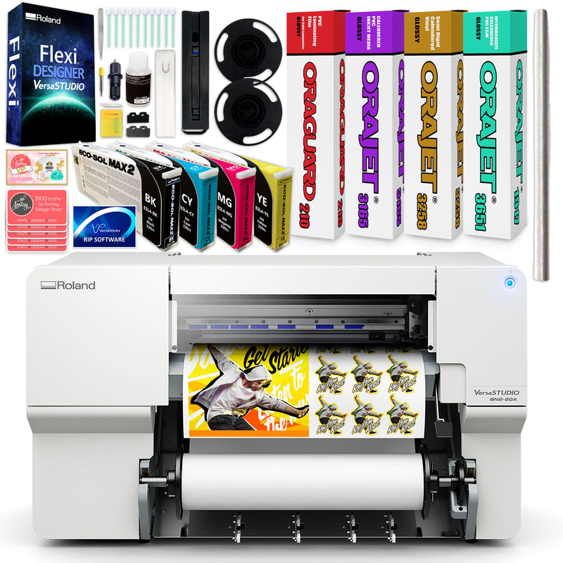 Roland BN2-20A Desktop 20" Eco-Solvent Printer & Cutter w/ CMYK Inks & Media Eco Printers Roland 
