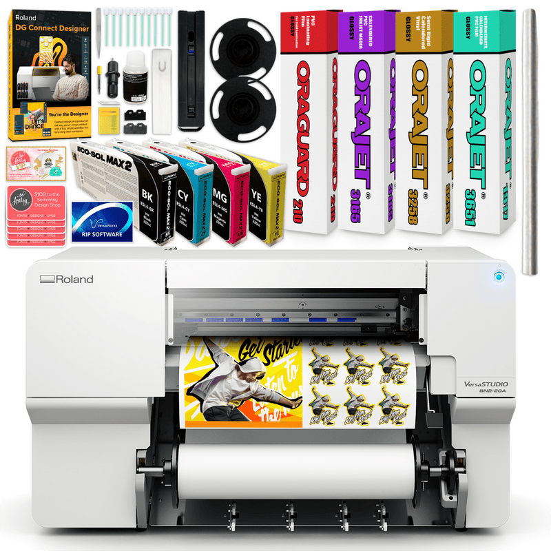 Roland BN2-20A Desktop 20" Eco-Solvent Printer & Cutter w/ CMYK Inks & Media Swing Design 1