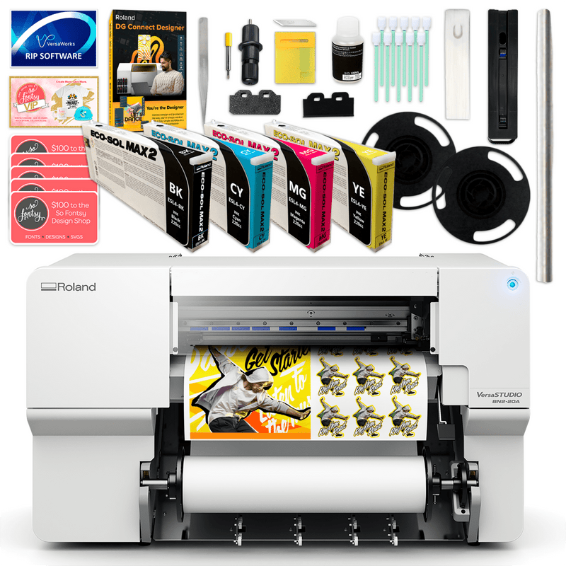Roland BN2-20A Desktop 20" Eco-Solvent Printer & Cutter w/ CMYK Inks Swing Design 1