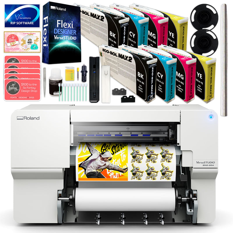Roland BN2-20A Desktop 20" Eco-Solvent Printer & Cutter w/ Double CMYK Inks Eco Printers Roland 
