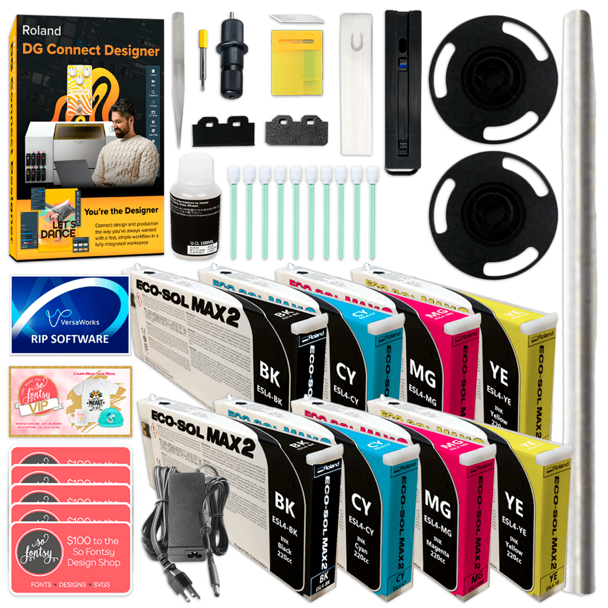 Roland BN2-20A Desktop 20" Eco-Solvent Printer &amp; Cutter w/ Double CMYK Inks Swing Design 2