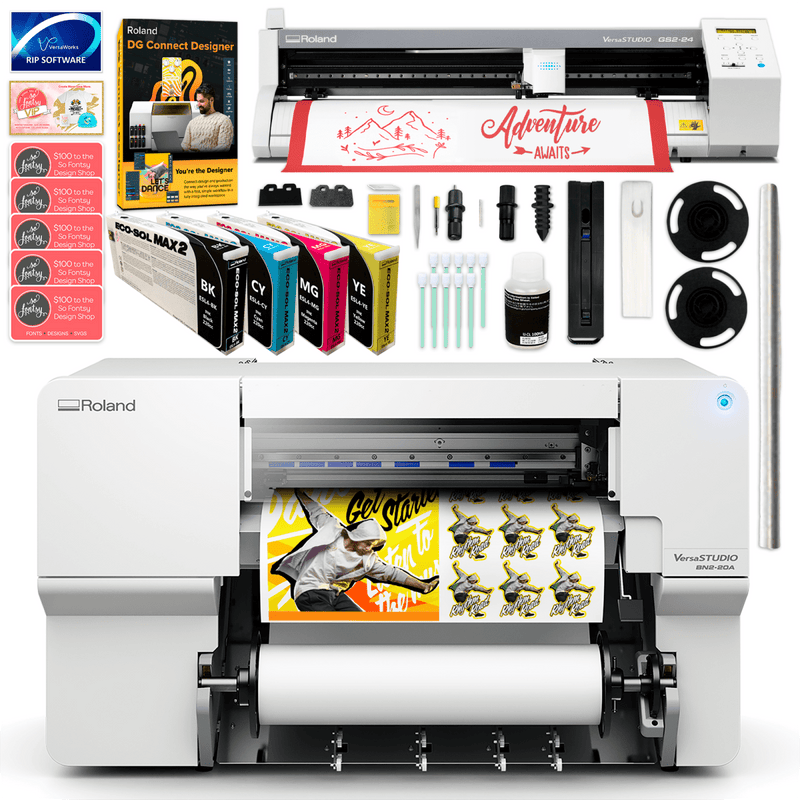 Roland BN2-20A Desktop 20" Eco-Solvent Printer & Cutter w/ GS2-24 Vinyl Cutter Swing Design 1