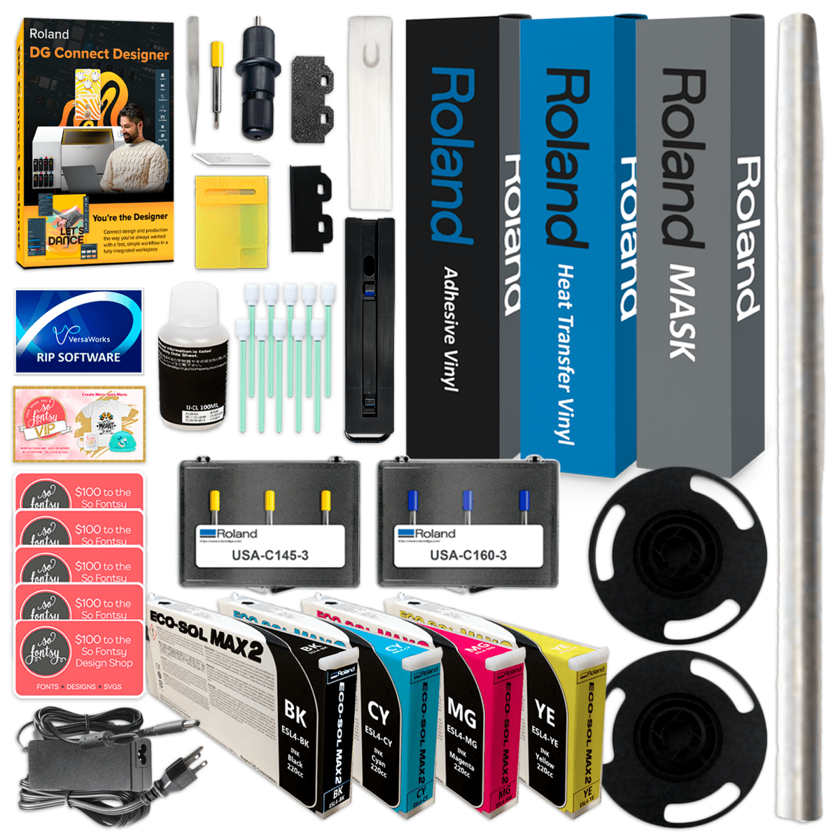 Roland BN2-20A Eco-Solvent 20" Printer &amp; Cutter w/ Heat Press Business Bundle Swing Design 2
