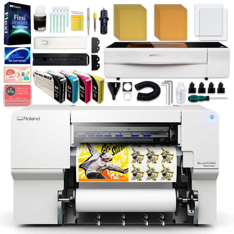 Roland BN2-20A Eco-Solvent Printer & Cutter w/ xTool P2 55W CO2 Laser Cutter Eco Printers Roland 