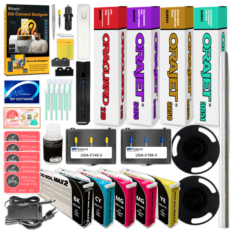 Roland BN2-30 Desktop 30" Eco-Solvent Printer & Cutter Decal Bundle BN2-30 w/ CMMYK Inks Swing Design 6