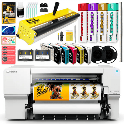 Roland BN2-30 Desktop 30" Eco-Solvent Printer &amp; Cutter Decal Bundle BN2-30 w/ CMYK + White Inks Swing Design 1