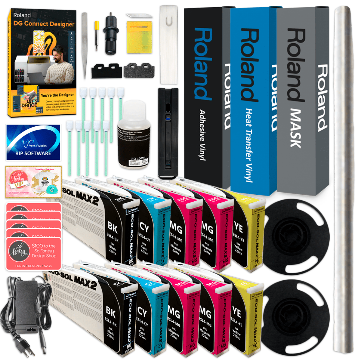 Roland BN2-30 Desktop 30" Eco-Solvent Printer &amp; Cutter w/ Double Inks &amp; MediaBN2-30 w/ CMMYK Inks - Swing Design5