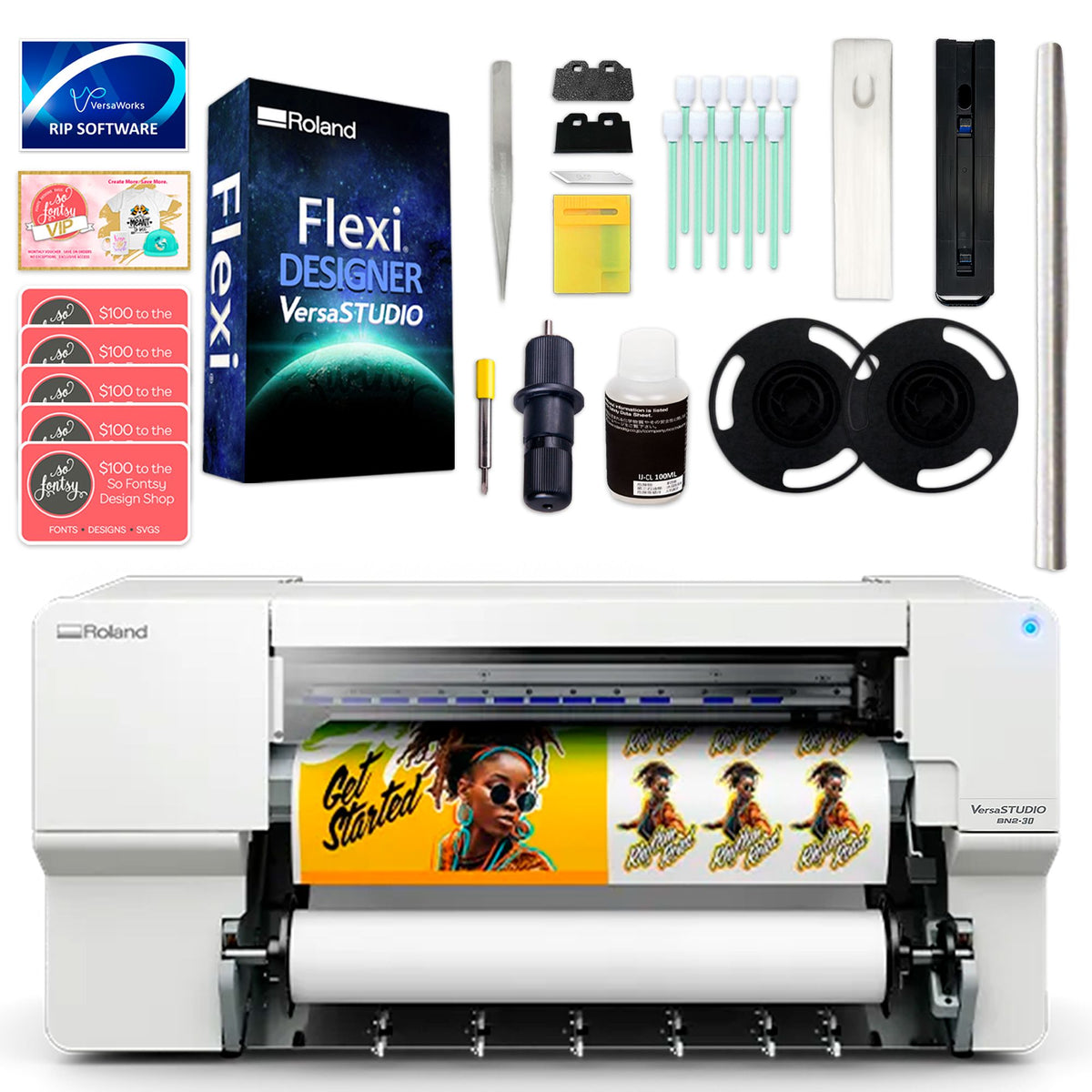 Roland BN2-30 Desktop 30&quot; Eco-Solvent Printer &amp; Cutter w/ Double Inks Roland BN2-30A Printers Roland 