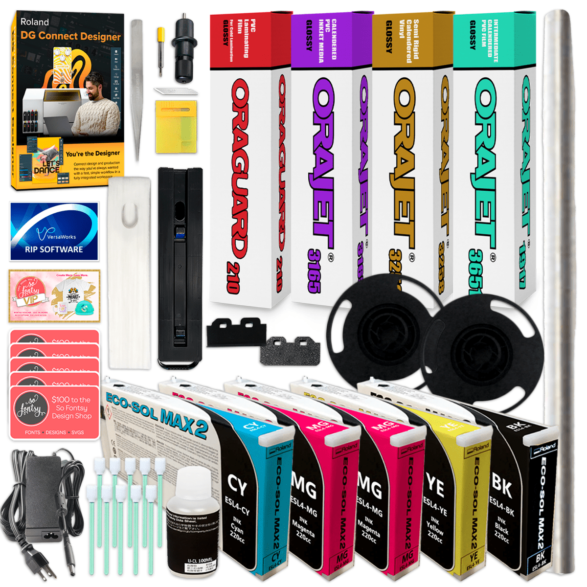 Roland BN2-30 Desktop 30" Eco-Solvent Printer &amp; Cutter w/ Graphtec Vinyl CutterBN2-30 w/ CMMYK Inks - Swing Design5