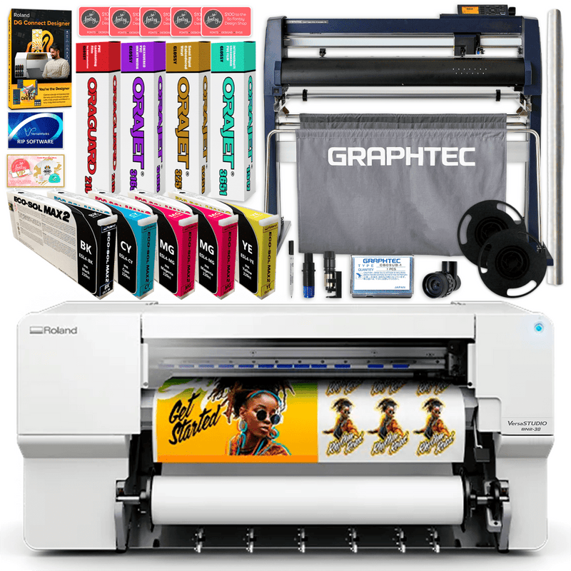 Roland BN2-30 Desktop 30" Eco-Solvent Printer & Cutter w/ Graphtec Vinyl CutterBN2-30 w/ CMMYK Inks - Swing Design2