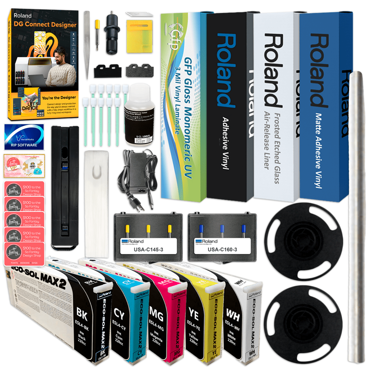 Roland BN2-30 Desktop 30" Eco-Solvent Printer &amp; Cutter w/ Laminator BundleBN2-30 w/ CMMYK Inks - Swing Design5