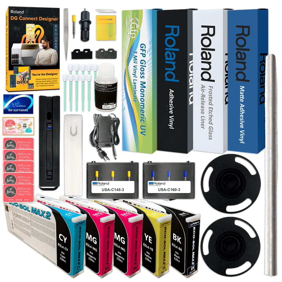 Roland BN2-30 Desktop 30" Eco-Solvent Printer &amp; Cutter w/ Production BundleBN2-30 w/ CMMYK Inks - Swing Design5