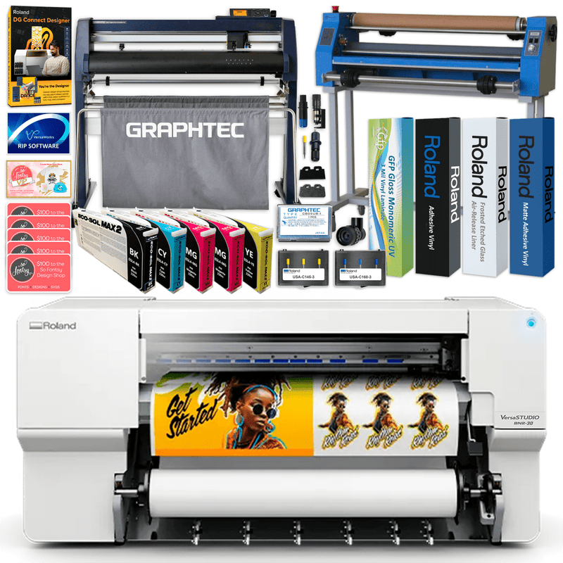 Roland BN2-30 Desktop 30" Eco-Solvent Printer & Cutter w/ Production BundleBN2-30 w/ CMMYK Inks - Swing Design2