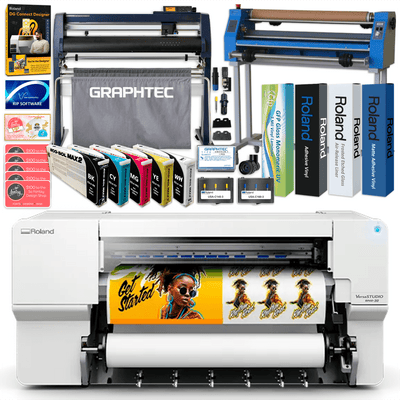 Roland BN2-30 Desktop 30" Eco-Solvent Printer &amp; Cutter w/ Production BundleBN2-30 w/ CMYK + White Inks - Swing Design1