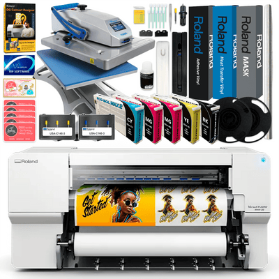 Roland BN2-30 Eco-Solvent 30" Printer & Cutter Heat Press Business BundleBN2-30 w/ CMMYK Inks - Swing Design2