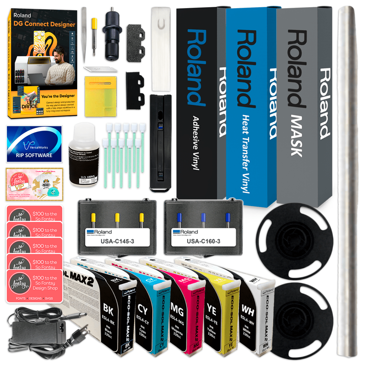 Roland BN2-30 Eco-Solvent 30" Printer &amp; Cutter Heat Press Business BundleBN2-30 w/ CMMYK Inks - Swing Design5