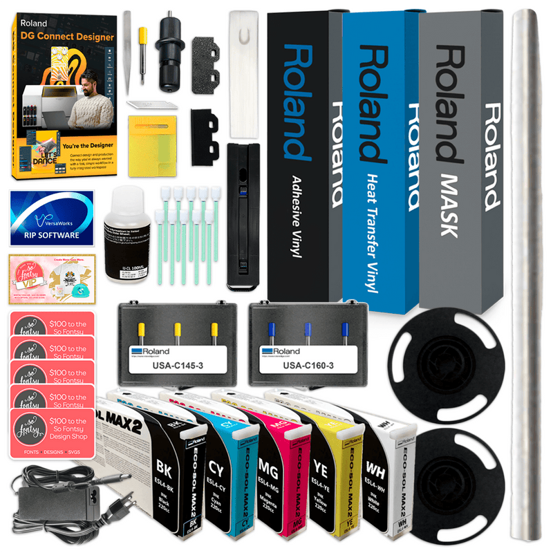 Roland BN2-30 Eco-Solvent 30" Printer & Cutter Heat Press Business BundleBN2-30 w/ CMMYK Inks - Swing Design5