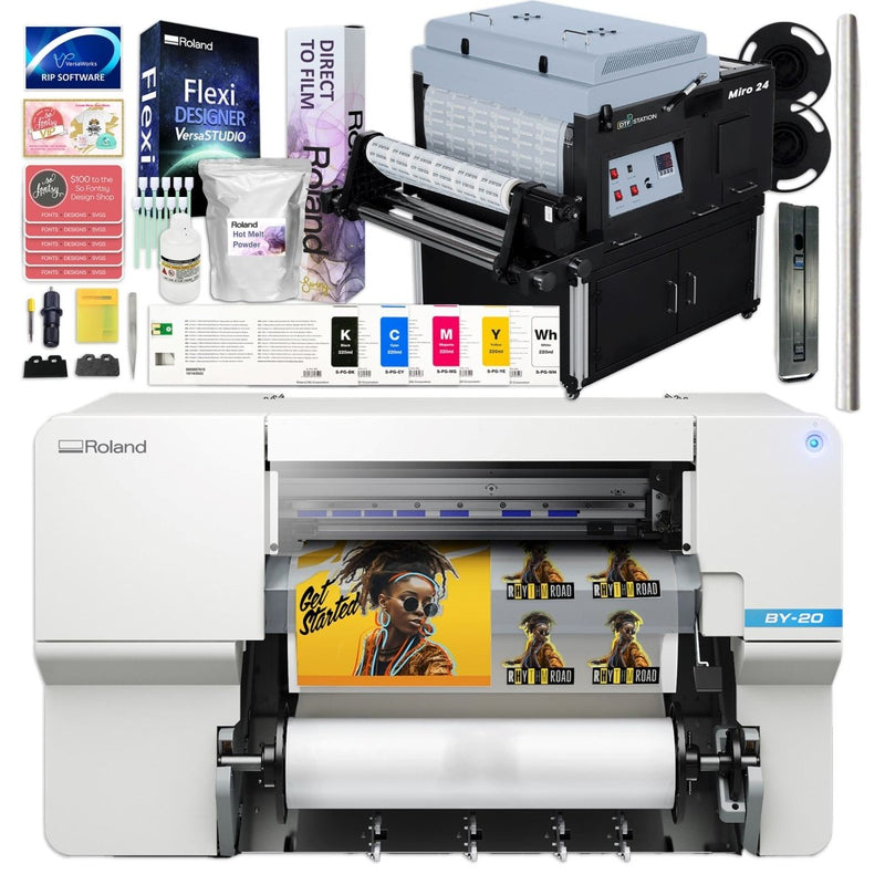 Roland BY-20 Direct to Film (DTF) Printer w/ 24" In-Line Oven Shaker Bundle - Swing Design1