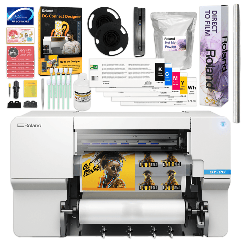 Roland BY-20 Direct to Film (DTF) Printer w/ 24" In-Line Oven Shaker Bundle - Swing Design2