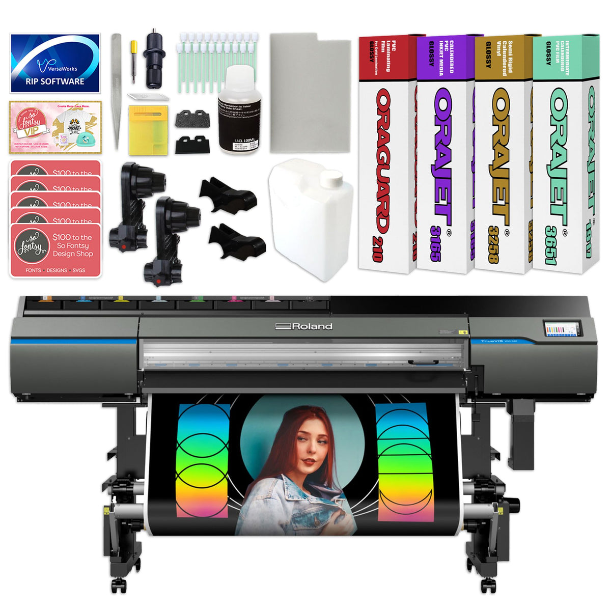 Roland TrueVIS VG3-540 54&quot; Eco-Solvent Printer &amp; Cutter with Orajet Bundle Eco Printers Roland 