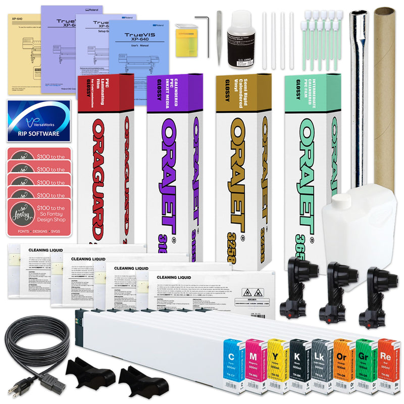 Roland TrueVIS XP-640 High-Speed Eco-Solvent Printer & Ink Deluxe Bundle - 64" Eco Printers Roland 