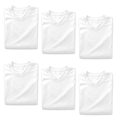 RTP 1600 White DTG Ready Crew Neck T-Shirts 6 Pack - Large DTF Image Armor 