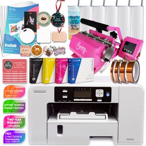 Sawgrass SG500 UHD Sublimation Printer w/ 30oz Tumbler Press Bundle Sublimation Bundle Sawgrass 20ml Ink Set 