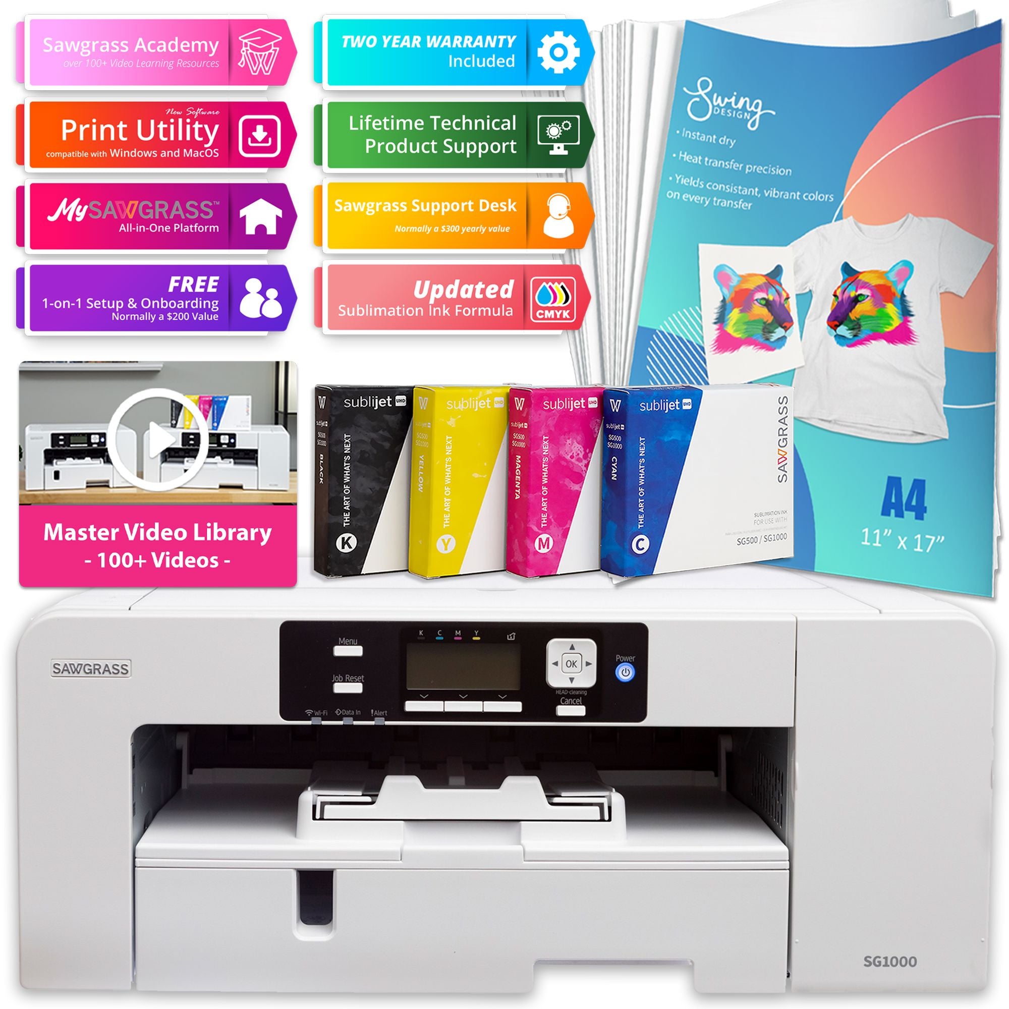 Sawgrass UHD Virtuoso SG1000 Sublimation Printer & Ink Bundle Sublimation Bundle Sawgrass 